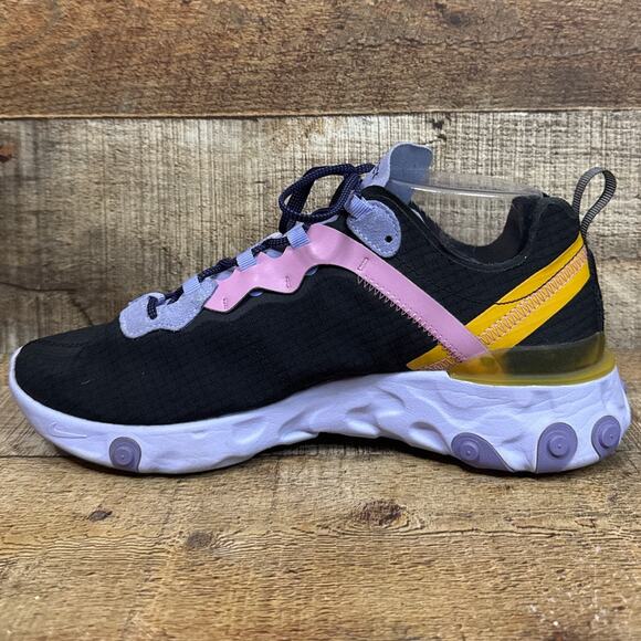 Nike React Element 55 Running Shoes Premium Black Magic Flamingo Size M 8.5 W 10 main image 8